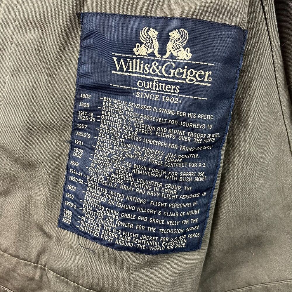 Vtg Willis & Geiger Safari Hemingway Belted Button Up Bush Poplin XL/XXL* - Picture 8 of 12